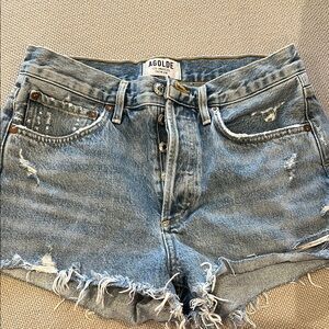 AGOLDE Distressed Denim Shorts Size 25